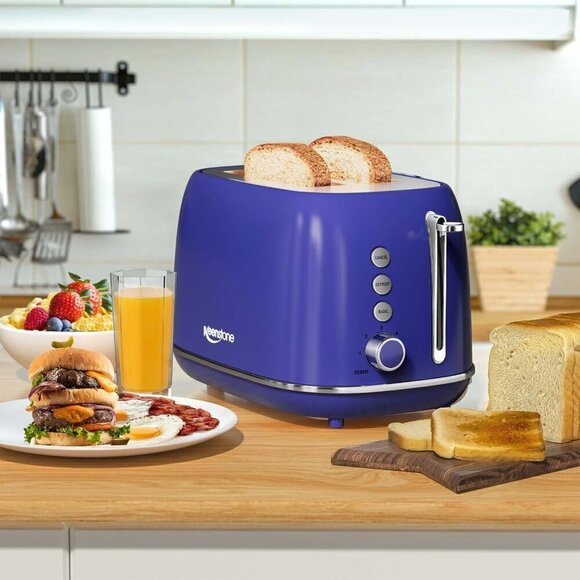 2 Slice Stainless Dark blue Steel Toaster Retro with 6 Bread Shade Settings - Picture 7 of 7